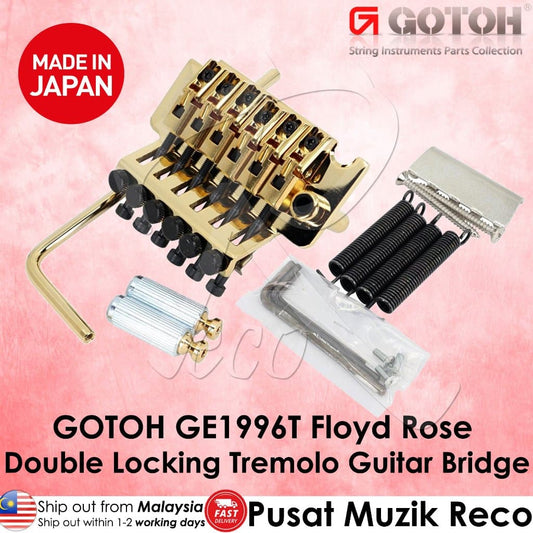 *Gotoh GE1996T Floyd Rose Locking Tremolo Guitar Bridge, Gold - Reco Music Malaysia