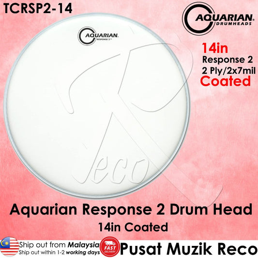 Aquarian TCRSP2-14 Response 2 Texture Coated Drumhead - Reco Music Malaysia
