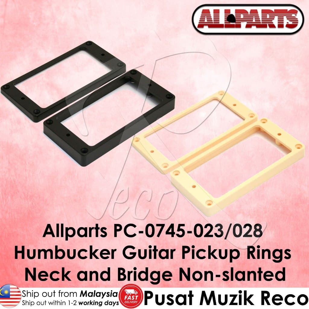 *Allparts PC-0745-023 Black Humbucking Guitar Pickup Rings, Non-Slanted - Reco Music Malaysia