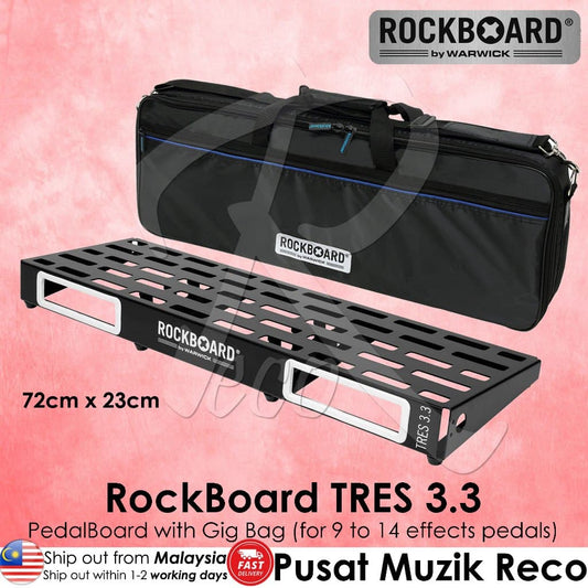 *Warwick RockBoard TRES 3.3 Pedalboard with Gig Bag - Reco Music Malaysia