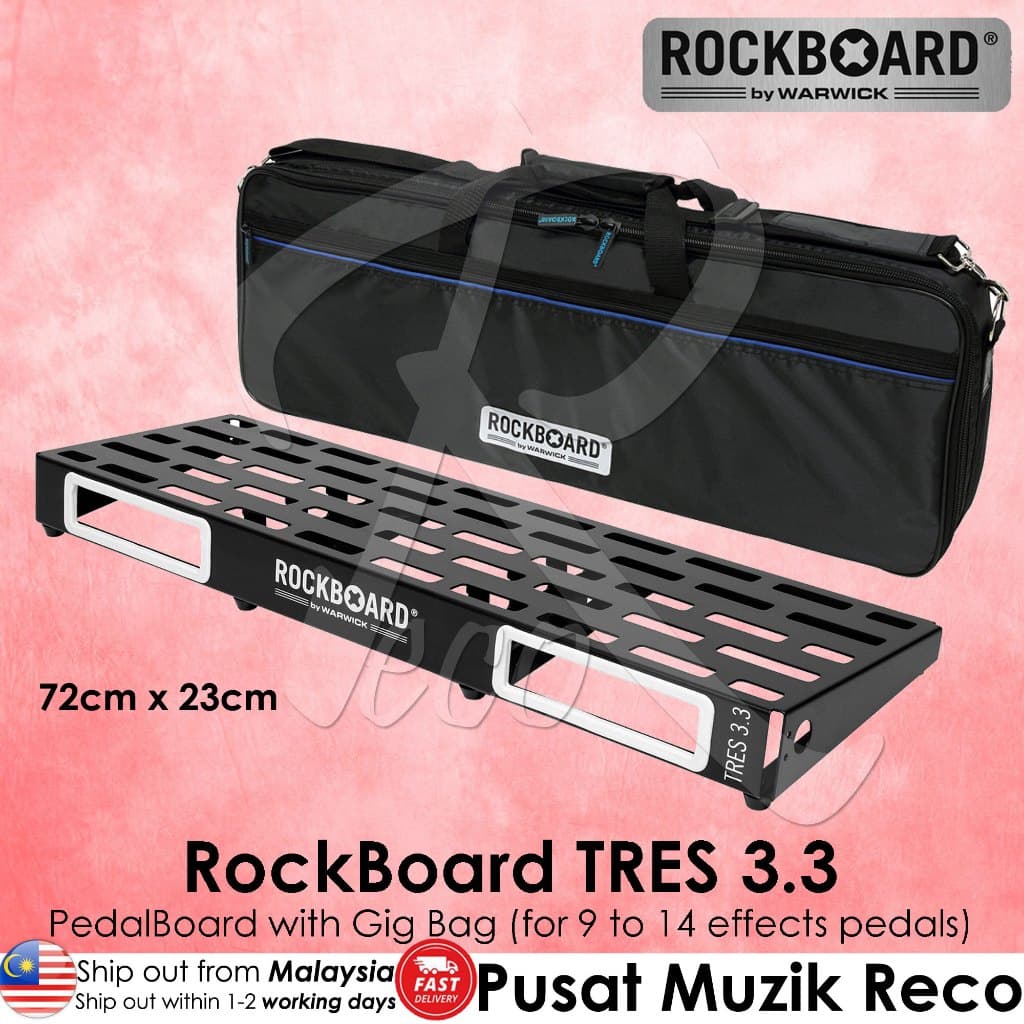 *Warwick RockBoard TRES 3.3 Pedalboard with Gig Bag - Reco Music Malaysia