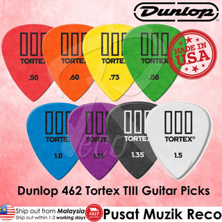 Jim Dunlop 462 Tortex Tiii T3 Guitar Picks – Multiple Thicknesses