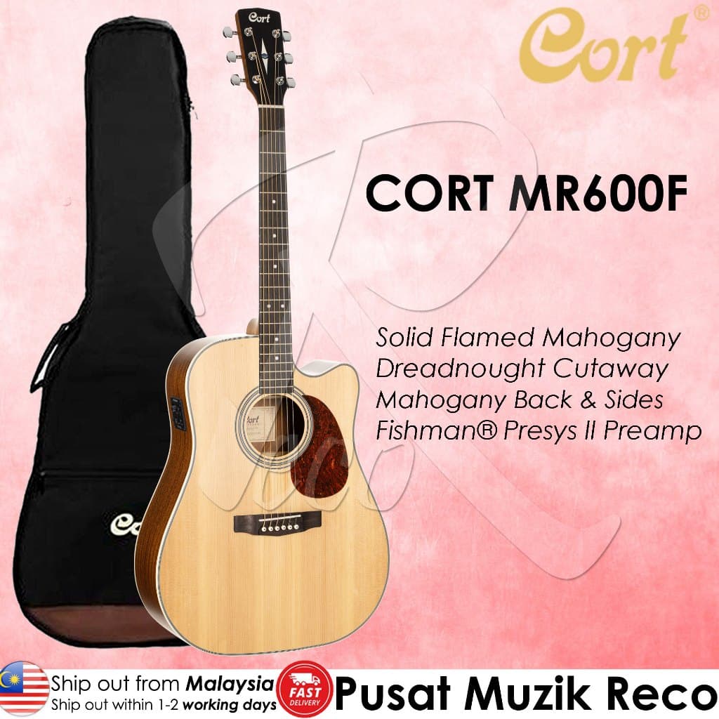 Cort MR600F Solid Top Acoustic Guitar With Gigbag – Reco Music Malaysia
