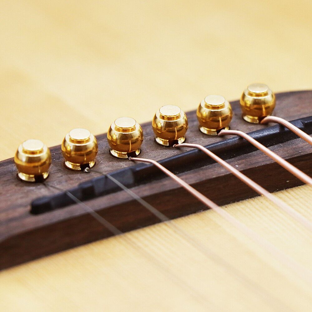 RM QC8463 6pcs Acoustic Guitar Copper Brass String Pin Bridge Pin - Reco Music Malaysia