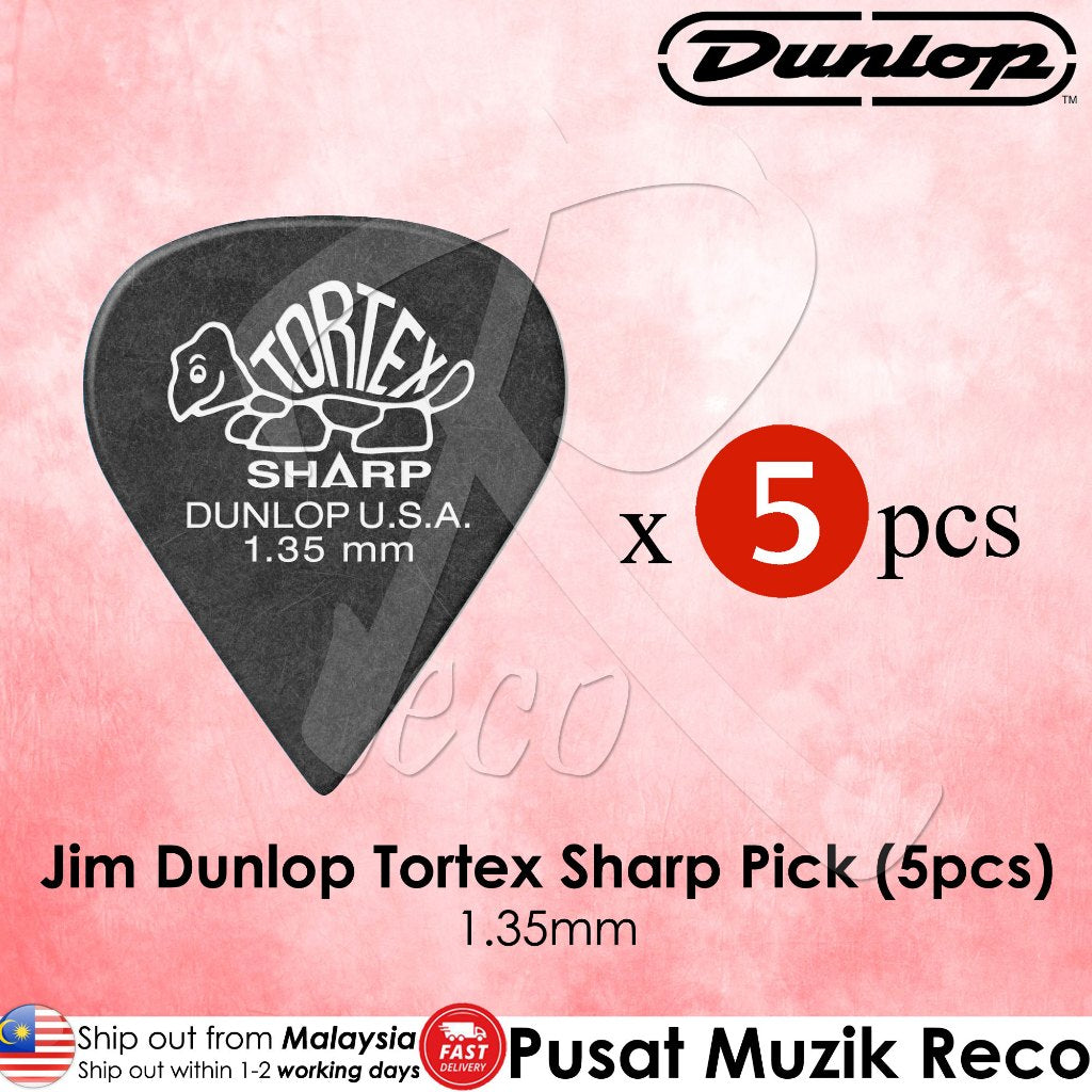 Jim Dunlop Tortex Sharp Guitar Pick 0.73mm / 1.00mm / 1.35mm / 1.50mm - Reco Music Malaysia