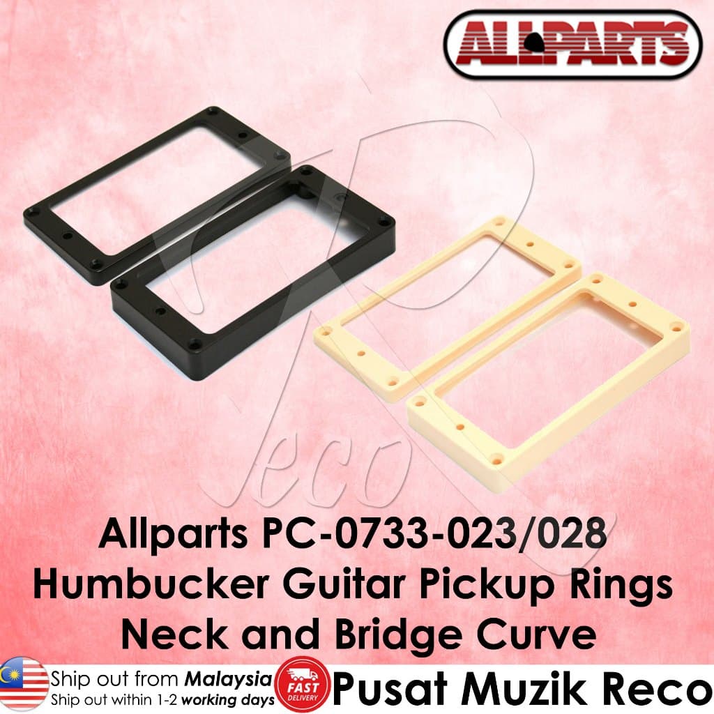 *Allparts PC-0733-023 Humbucker Pickup Rings Set Curved - Black - Reco Music Malaysia