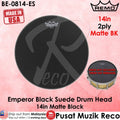 *Remo BE-0814-ES Emperor Black Suede Drumhead, 14" - Reco Music Malaysia