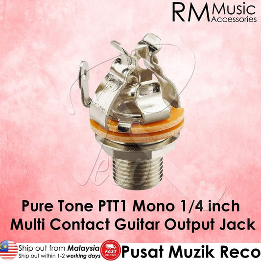 *Pure Tone PTT1 Mono Multi-Contact 1/4″ Output Jack, Nickel - Reco Music Malaysia