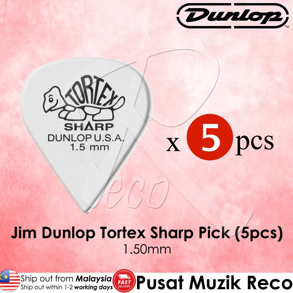 Jim Dunlop Tortex Sharp Guitar Pick 0.73mm / 1.00mm / 1.35mm / 1.50mm - Reco Music Malaysia