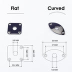 RM GF1366 HQ Stainless Steel Flat Square Curved Oval Guitar Bass Jack Plate - Reco Music Malaysia