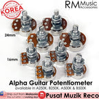 RM GF0163 Alpha A250K B250K A500K B500K Audio Linear Guitar Tone Volume Pot Potentiometer - Reco Music Malaysia