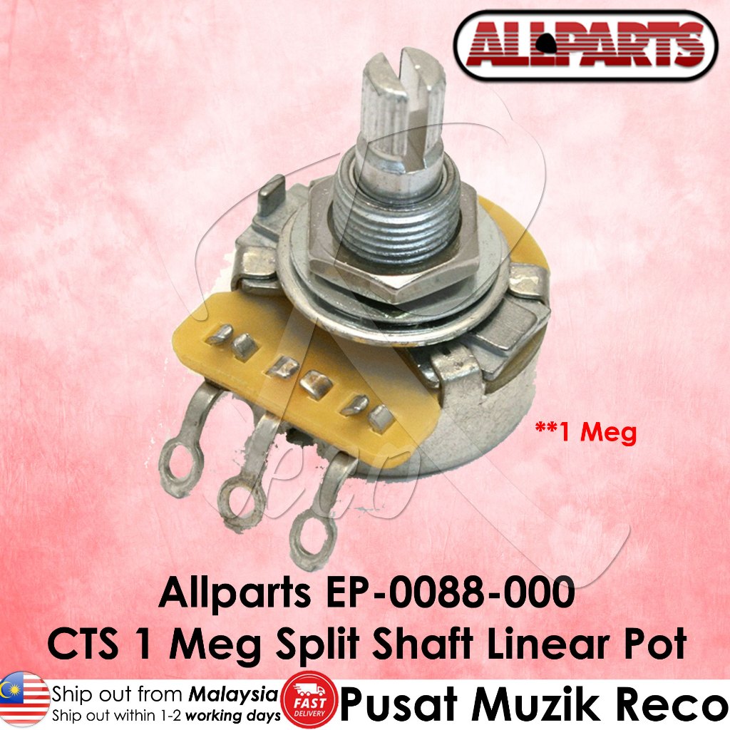 AllParts EP-0088-000 CTS 1 Meg Split Shaft Linear Pot - Reco Music Malaysia
