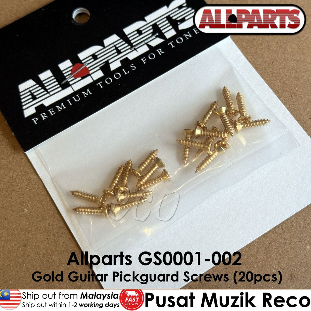 Allparts GS-0001-002 Gold Pickguard Screws, 20-Pack - Reco Music Malaysia