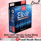 Elixir 16567 Nanoweb Phosphor Bronze Acoustic Guitar Strings Extra Light 10-47 3-Pack