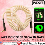 MXR DCICG15R glow in dark instrument guitar coiled cable on a pink background
