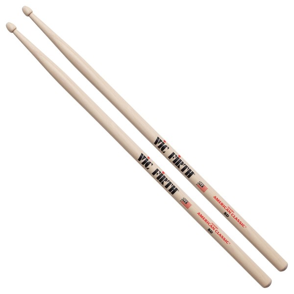 Vic Firth 8D American Classic Series 8D Drumsticks, Natural, Wood Tip - Reco Music Malaysia