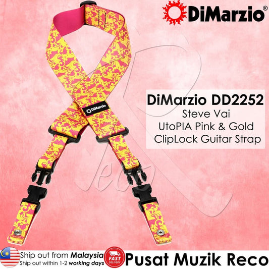 DiMarzio DD2252 Steve Vai Utopia ClipLock Strap, Pink Gold - Reco Music Malaysia