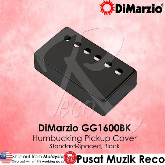 DiMarzio GG1600BK Humbucker Cover, Standard Spacing, Black - Reco Music Malaysia