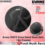 *Evans B14ONX2 ONYX FROSTED 14" Drumhead - Reco Music Malaysia