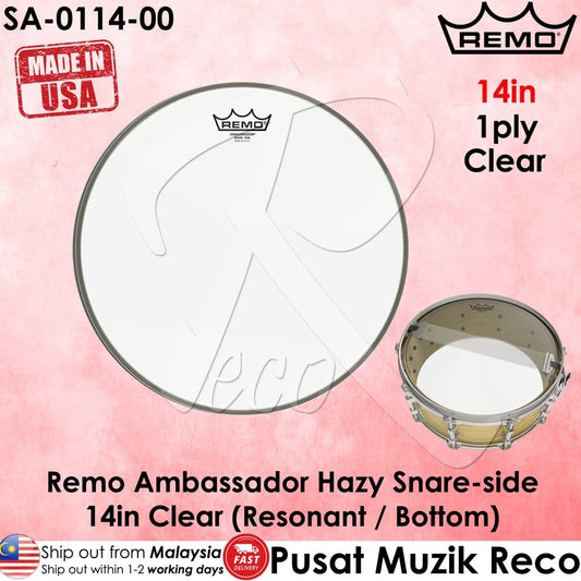 *Remo SA-0114-00 Ambassador Snare-Side Drumhead - 14" - Reco Music Malaysia