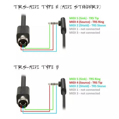 RockBoard Flat TRS to MIDI Cable 30cm (Type A / Type B)
