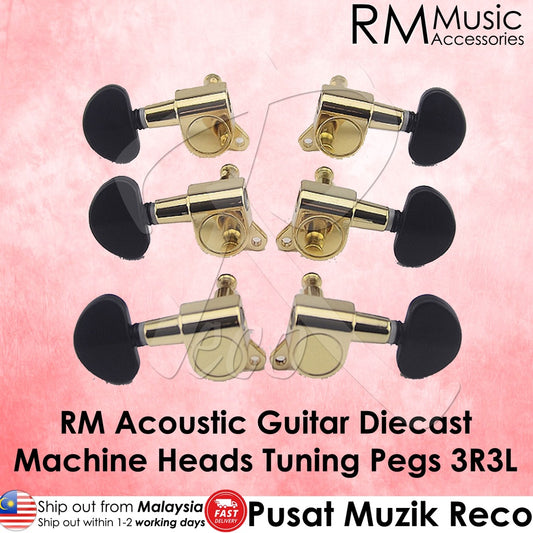 RM GF0798-GD GOLD Acoustic Guitar Machine Head SET 3R3L - Reco Music Malaysia