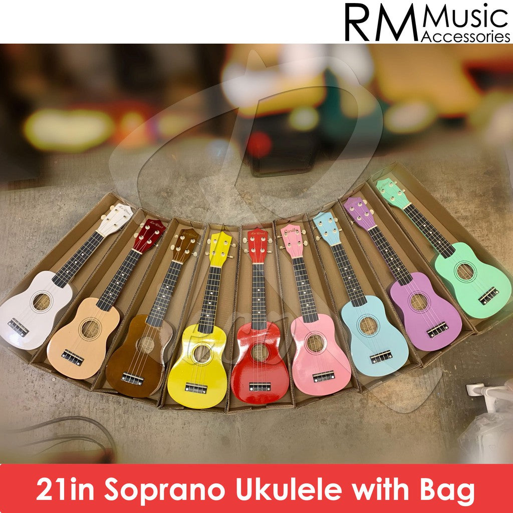 RM 21in Soprano Ukulele Wooden Ukulele not Toy Hawaii Guitar Beginner Ukulele - Reco Music Malaysia