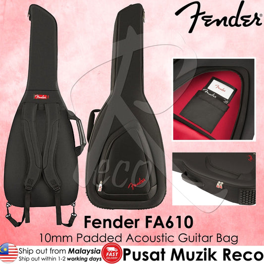 Fender FA610 Dreadnought Acoustic Guitar Gig Bag - Reco Music Malaysia