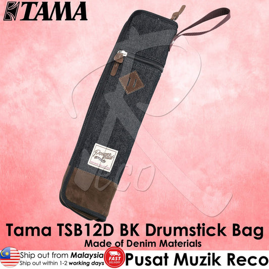 Tama TSB12 DBK Powerpad Designer Drumstick Stick Bag Black Denim - Reco Music Malaysia