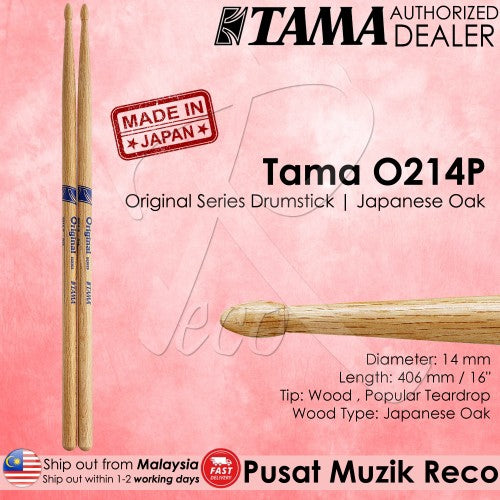 Tama O214P Drumstick Original Series Japanese Oak 5A  | Reco Music Malaysia