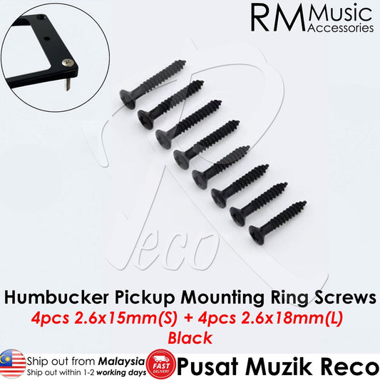 RM Electric Guitar Humbucker Pickup Mounting Ring Screws(GF0090-BK4S4L) - Reco Music Malaysia
