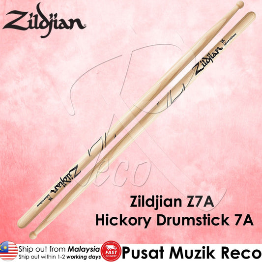 Zildjian Z7A Wood Tip Hickory Drumsticks 7A - Reco Music Malaysia