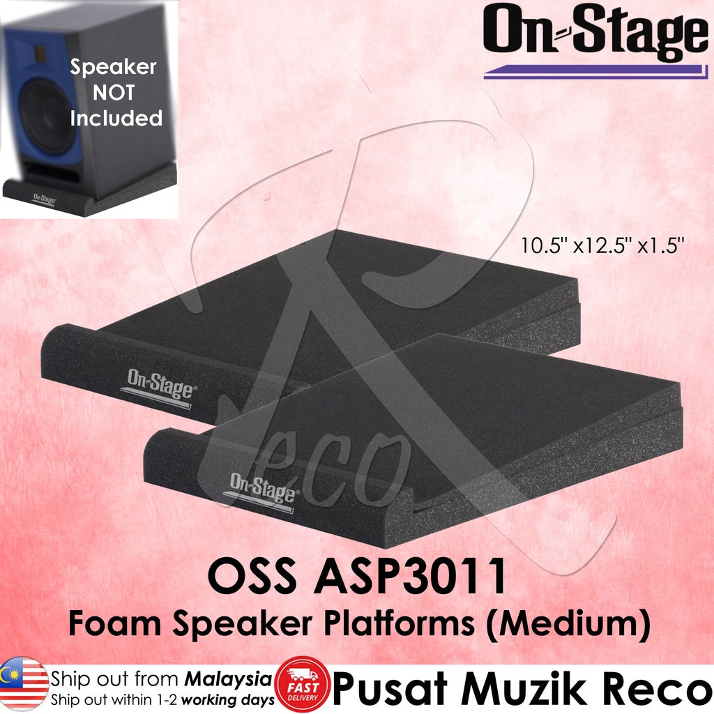 On Stage OSS ASP3011 Studio Monitors Foam Speaker Platforms (Medium) - Reco Music Malaysia