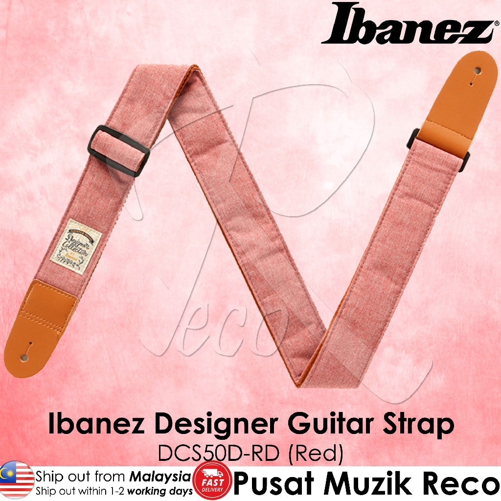 Ibanez DCS50D-RD Red Designer Collection Guitar Strap - Reco Music Malaysia