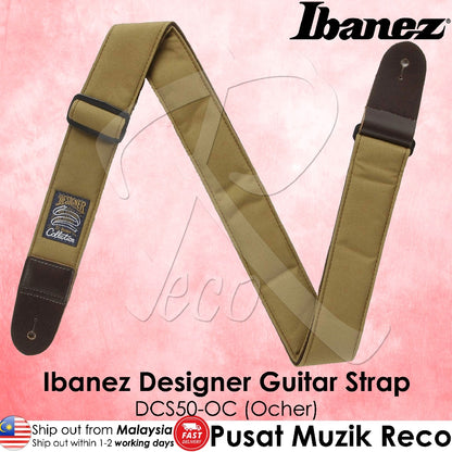 Ibanez DCS50D-OC Ocher Designer Collection Guitar Strap - Reco Music Malaysia