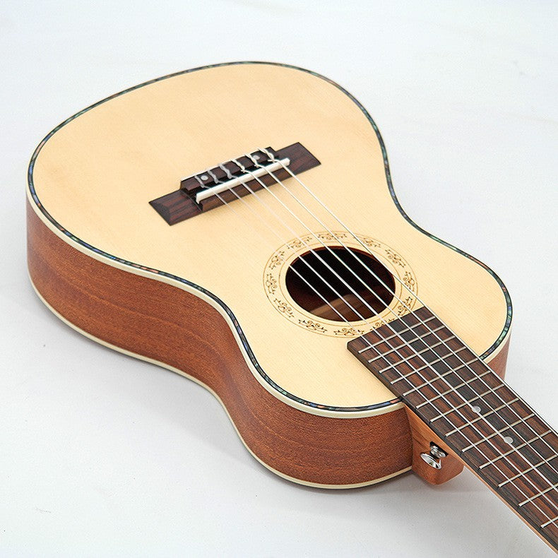 RM 28in 6 String Guitalele with Padded Bag & Acc Nylon String - Light Brown - Reco Music Malaysia