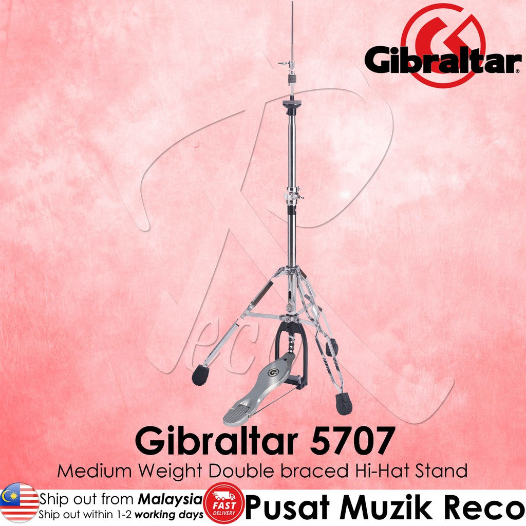 Gibraltar Hardware 5707 Medium Weight Double braced Drum Hi-Hat Cymbal Stand - Reco Music Malaysia