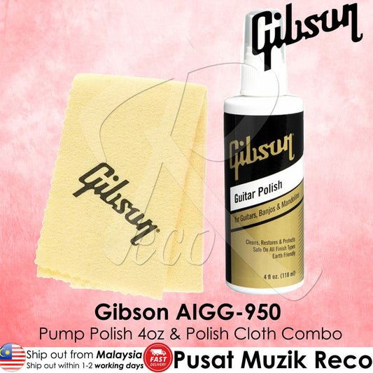 Gibson AIGG-950 Guitar Polish 4oz And Standard Polish Cloth Combo (AIGG950) - Reco Music Malaysia