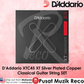 D'addario XTC45 Normal Tension XT Silver Plated Copper Classical Guitar String SET - Reco Music Malaysia