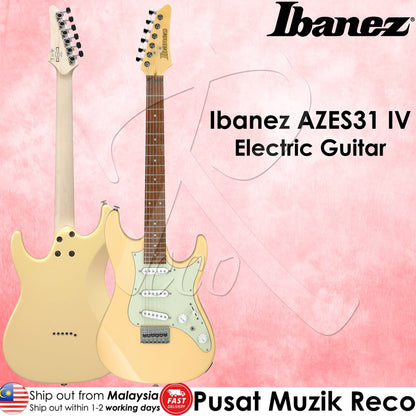 Ibanez AZES31-IV Essential AZ Series Ivory Electric Guitar with SSS Pickup Poplar Body Jatoba Fretboard AZES31IV - Reco Music Malaysia