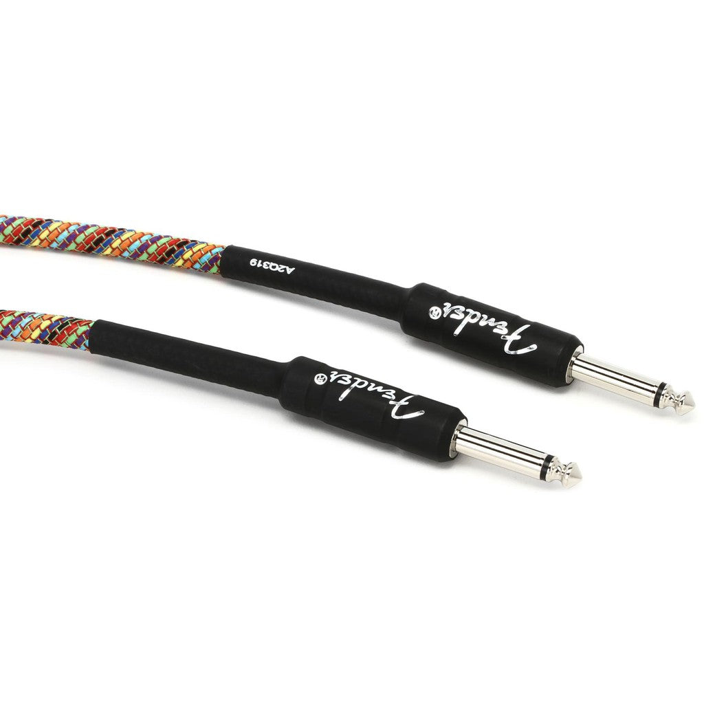 Fender 0990910299 Festival Hemp Straight to Straight Guitar Cable, 10ft, Rainbow - Reco Music Malaysia
