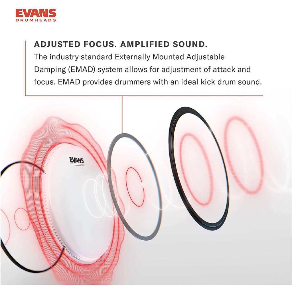 Evans BD22EMAD2 22inch EMAD2 Clear Bass Batter Drum Head