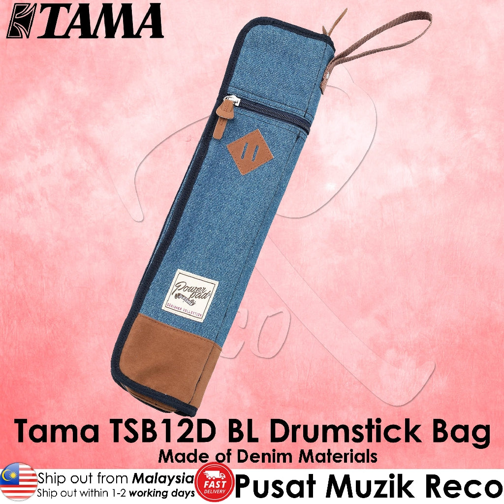 Tama TSB12 DBL Powerpad Designer Drumstick Stick Bag Blue Denim - Reco Music Malaysia