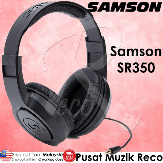 Samson SR350 Closed Back Over-Ear Stereo Headphones - Reco Music Malaysia