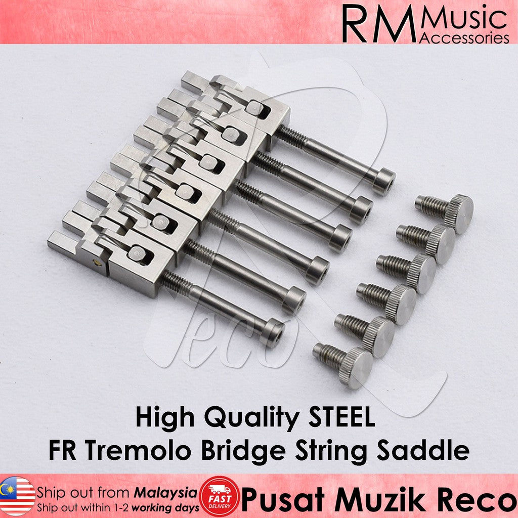 RM GF7894 HIGH QUALITY STEEL Floyd Rose Double Locking Guitar Tremolo Bridge String Saddle String Lock 6pcs - Reco Music Malaysia