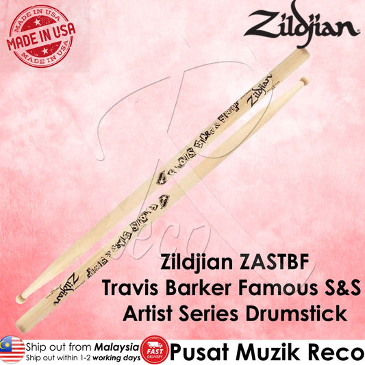 Zildjian ZASTBF Travis Barker Famous S&S Artist Series Drumsticks - Reco Music Malaysia