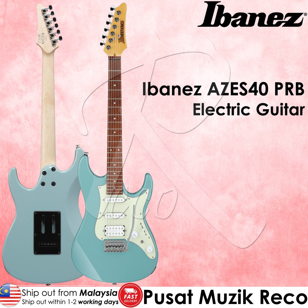Ibanez AZES40-PRB Essential AZ Series Electric Guitar with HSS Pickup & Tremolo Poplar Body Jatoba Fretboard - Reco Music Malaysia