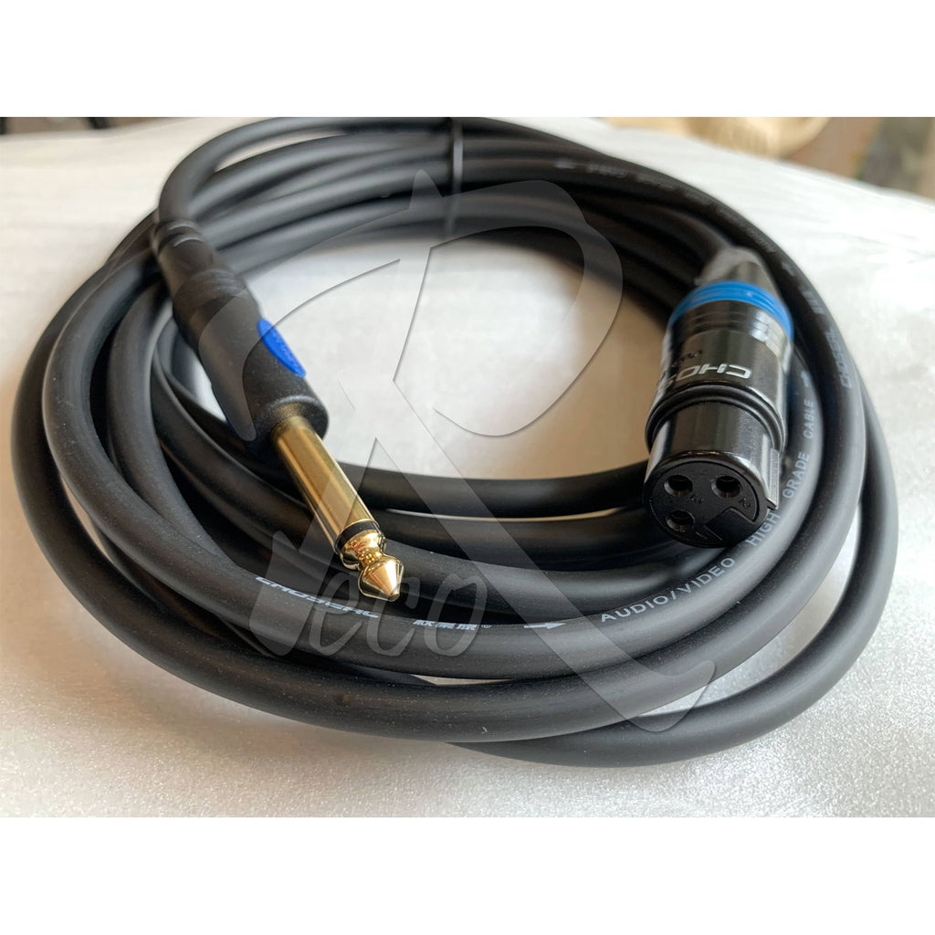 RM RXQ Microphone Cable 3-Pin XLR Female to 6.5mm Mono Jack - Reco Music Malaysia