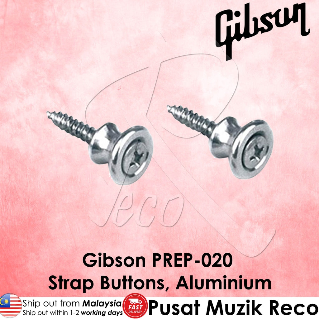 Gibson PREP-020 Guitar Strap Buttons, Aluminium | Reco Music Malaysia