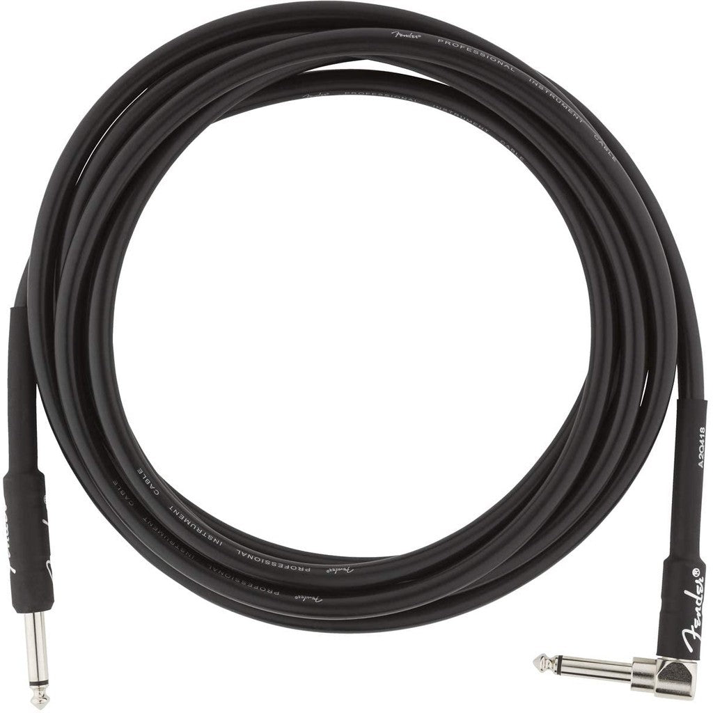Fender 0990820025 Professional Series 10ft Black Straight to Right Angle Instrument Cable - Reco Music Malaysia